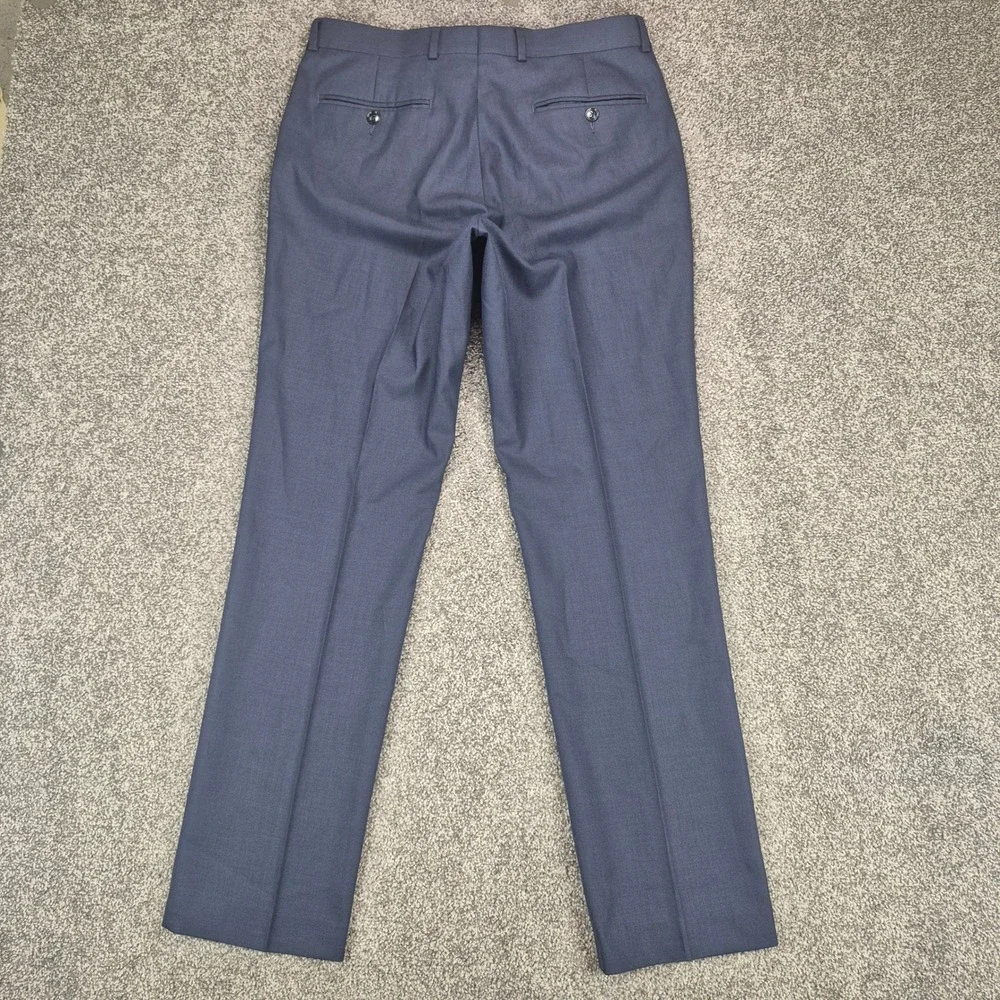 Perry Ellis Portfolio Suit Mens 38S Blue Slim Fit 2-Piece Blazer Pants 32x32